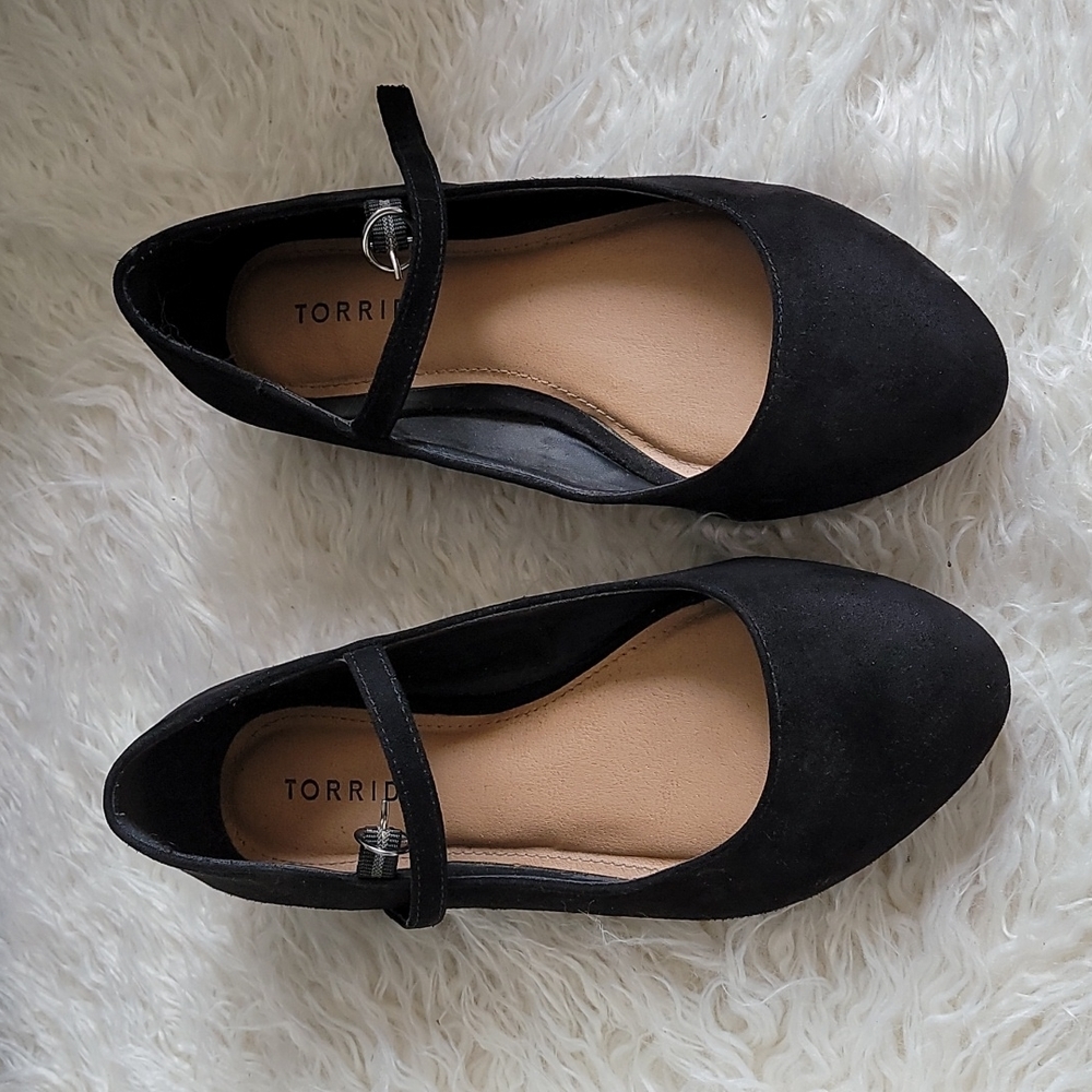 Torrid Black Flats with Strap, 8W